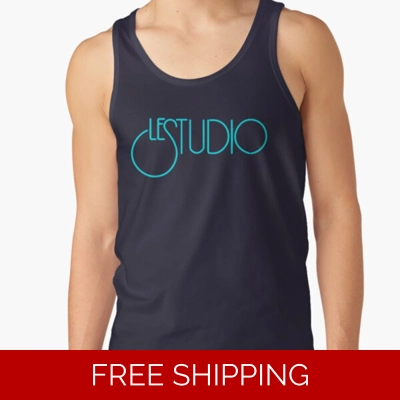 Le Studio Classic Tank-Top Aqua Blue Logo